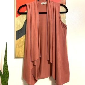 Pink Velvet Flowy Vest